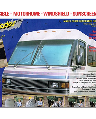 Rv Sunshade Motorhome Reflective Collapsible (1Pc Shade 2 Rings)- 90" Wide By 41.5" Tall #TOP4