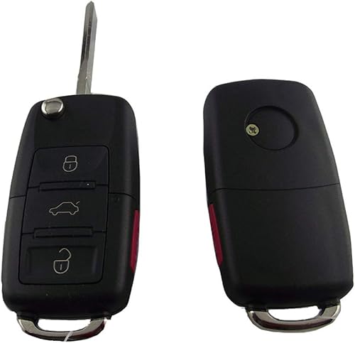 KEMANI Sin cortar Flip 4 Botones Remote Key Shell Fob caso para conejo GTI CC EOS 3 botones+pánico sin chips dentro