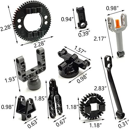 Image of dspitwod MOC Technical Wheels Connectors Rack Gear Car Suspension Building Brick Accessories Pieces Sets STEM Learning Kits Engineering Toy Gift for Kids