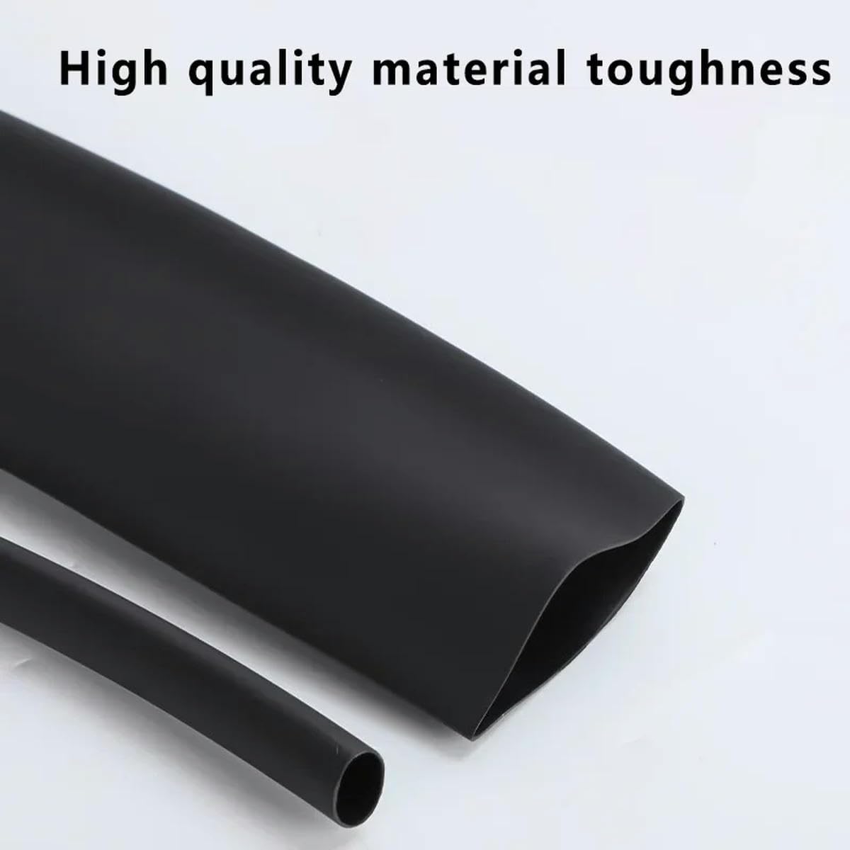 10/50/100 mètres de gaine thermorétractable Dia 2.4-25.4mm 3:1 manchon de câble thermique en polyoléfine isolé noir/rouge-noir-9.5mm-50m
