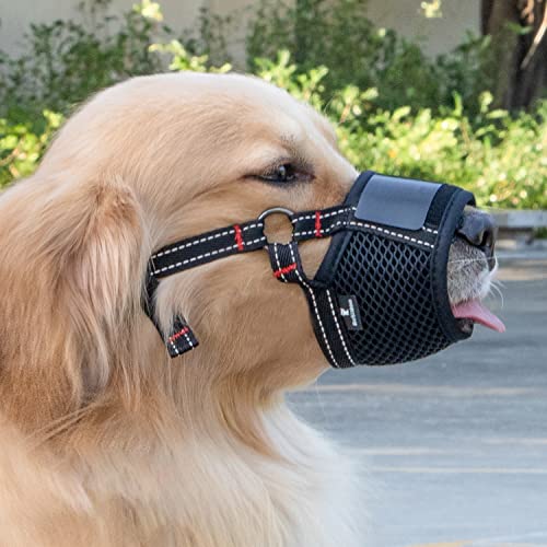 Dog Muzzle, Reflective Soft Muzzle For Small Medium Large Dogs Corgi Beagle And Golden Retriever, Adjustable Muzzle With Velcro For Biting Chewing #TOP18