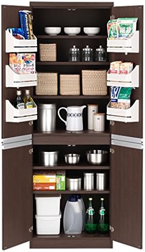 Amazon Fsr 605 フナモコ 幅60 キッチンストッカー 食品庫 キッチン収納 ダークブラウン レベッカオーク 食料庫 食品収納 台所収納 食料収納庫 収納ラック 調味料ラック付 食器棚 オンライン通販