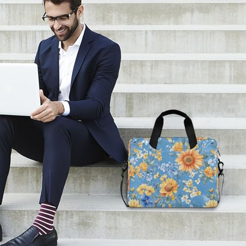 Funda para portátil de 15.6 pulg con asa y correa azul miniatura 3