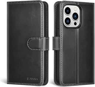جراب جلد قابل للطي لموبايل ايفون 14 برو ماكس بولوكا - اسود، محفظة