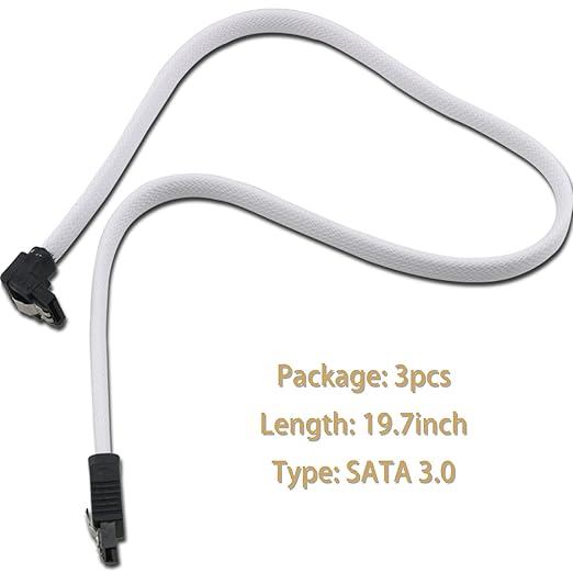 3 Piezas Cable SATA III 6Gbps Ángulo Recto con Pestillo para HDD/SSD miniatura 5