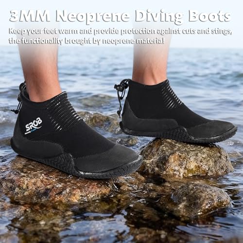 Neoprene Dive Boots 3mm with Premium Anti-Slip Rubber Sole Wetsuit for Men Women,Water Fin Sailing Shoes for Water Sports Scuba Diving Surf Snorkeling Kayaking by Robhomily - Image 5