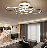 LED Deckenleuchte Modern Wohnzimmerlampe Deckenlampe Dimmbar Mit Fernbedienung Creative Aluminium Acryl Design Deckenlicht Esszimmerl Schlafzimmer Büro Küche Pendellampe Dekorative Lampenfassung,Gold