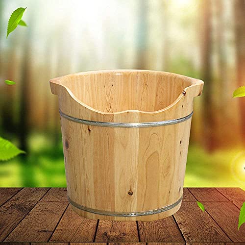 Baño para pies de madera sólido para masaje y spa, 31 cm, barril térmico para cuidado y relajación miniatura 5