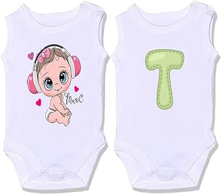 Two 100% cotton bodysuits with distinctive shapes for newborn SALOPETTE CUT babies GIRL(T)