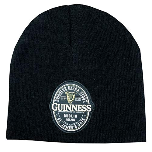 Guinness Woven Irish Label Badge Unisexo Sombrero De Beanie Negro