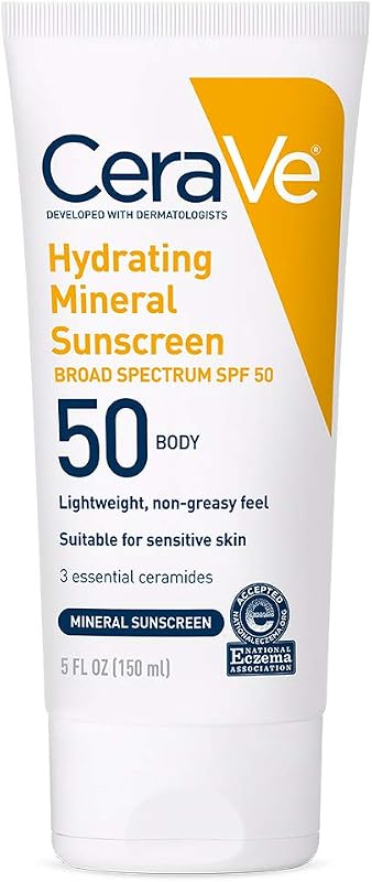 Protector solar mineral hidratante SPF 50 protector solar facial, tamaño de viaje 2.5 oz | Protector solar facial con óxido de zinc, dióxido de titanio, ácido hialurónico y niacinamida para una protección de amplio espectro
