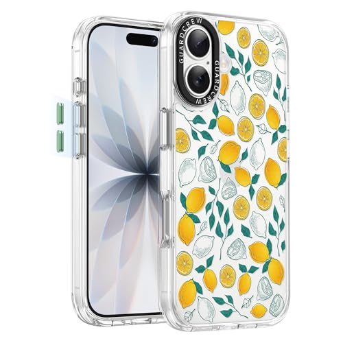 GuardCrew for iPhone 17 Case, [Lemon] Cool Aesthetic Pattern for Women, [11FT Military-Grade Drop Tested] Slim Crystal Clear Shockproof TPU Bumper Phone Cover, 6.1"