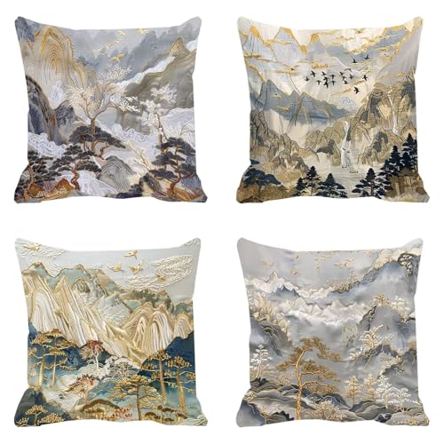 Housse de coussin 50x50cm imperméable en velours avec fermeture invisible - 2