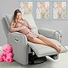 Power Recliner Rocking Chair Nursery Gliders Electric Swivel Rocker Recliner Chair Comfy Upholstered Living Room Reclining Chairs with Lumbar Support