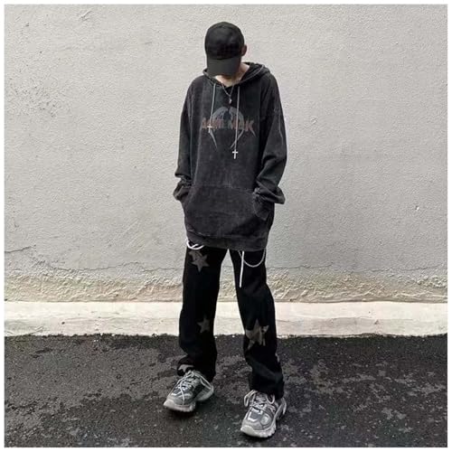 MLAFE Gothic Affliction Y2K Washed and Aged Cross Print Hooded Sweatshirt Men Women Grunge Hoodie2