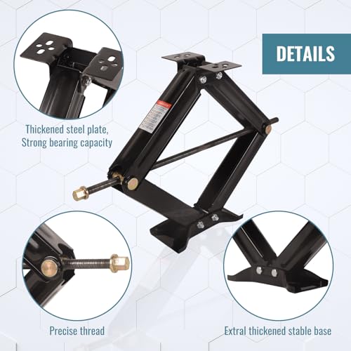 Image of Doppy 2Pcs RV Stabilizing Scissor Jack, 2.95 Ton /6500 lbs Leveling Scissor Jacks Set with Handle, RV Trailer Camper Stabilizer, for Trucks Cars MPVs Sedans, Station Wagon