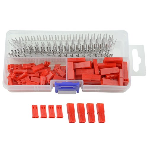 XINGYHENG360Pcs 2-Pin Female & Male Red Plug Housing Crimp Terminal Connector Kit Compatible with JST SYP