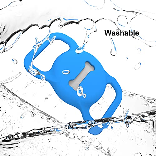 Image of for Airtag Dog Collar Holder, DLENP Air Tag Protective Cat Airtag Dog Collar,Silicone AirTags GPS Tracking Accessories,Air Tags with Bone Pattern (1 Pack(Blue))