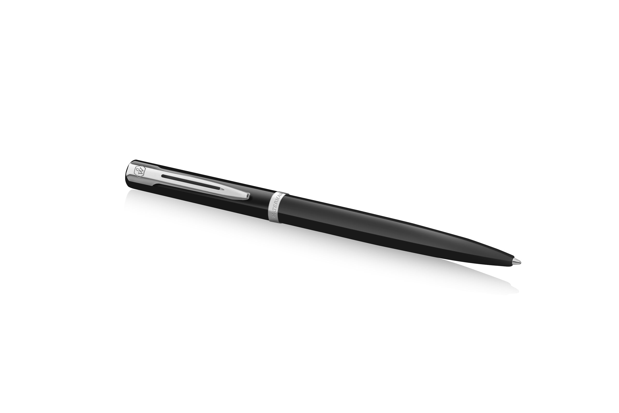 Waterman Impression Ballpoint Pen | Black with Chrome Trim | Medium Point | Blue Ink | Gift Box - Image 4