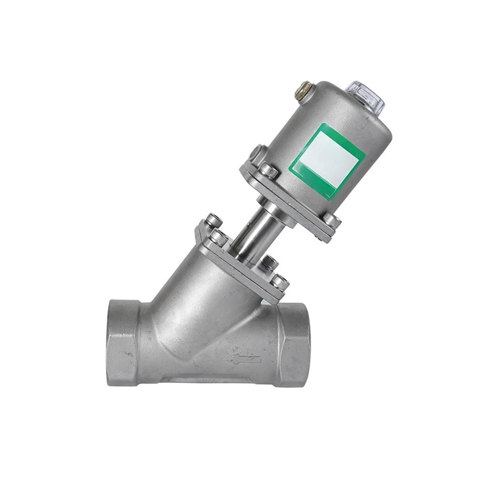 Valvola a sede inclinata con attuatore pneumatico in acciaio inossidabile da 1/2" 3/4" 1" 2" Valvola a sede pneumatica 16 bar(1-1/4",Double Acting)