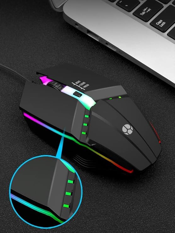 Image of X1 Neutral Wired USB Mouse Vibrant RGB Luminous Accents for Office, Gaming & Laptop Use Compact 115mm 3‚ Key Design with 1.35m Cable for Desktop & Notebook