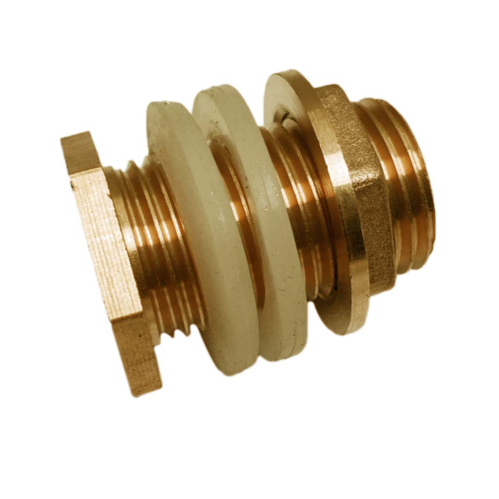 LOVIVER Brass Tank Fitting, Solid Brass Water Tank Connector, Garden