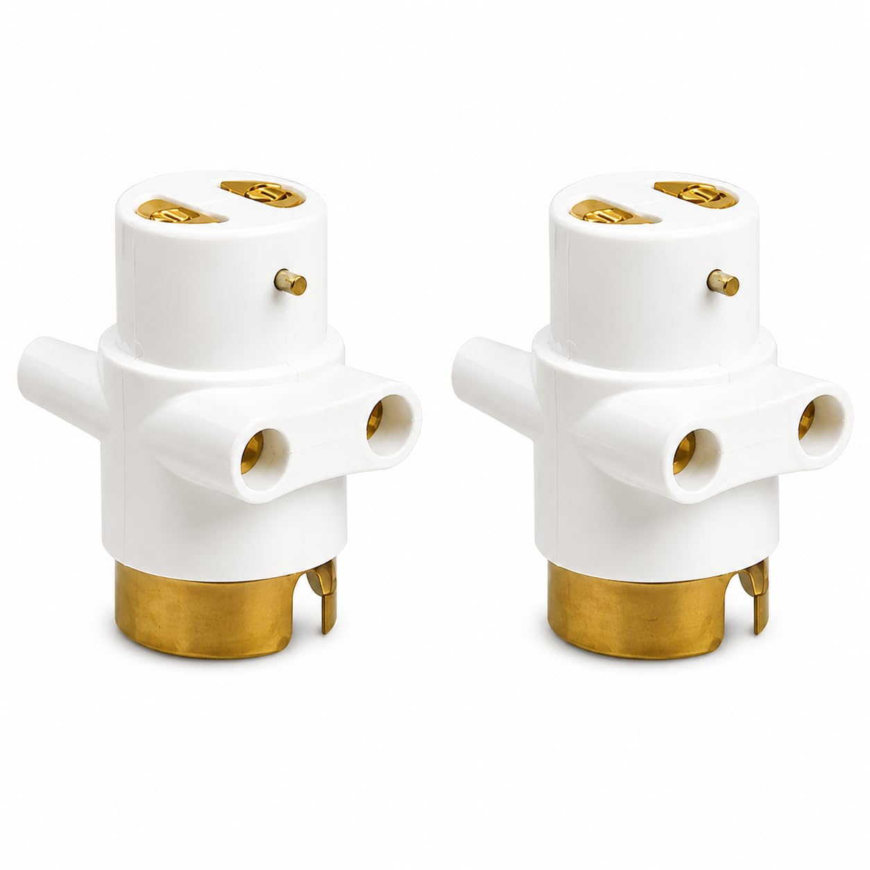 Parallel Adapter Holder with Bulb, Holder and Plug Socket, 240 Volts Long Life Heavy Brass Parts, 2 Ports for 2 pin (White, 6 Amp, Pack of 2)-picture-25