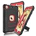 iPad Mini, Mini 2, Mini 3 Case, Elegant Choise iPad Case with Stand, Shockproof/High Impact Resistant Hybrid Three Layer Defender Protective Cover Case for iPad Mini 1/2/3 (Black+Red)