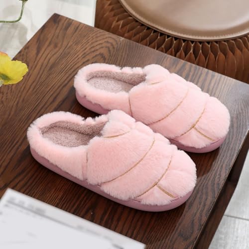 Mexican Concha Pantuflas Memory Foam Slippers with Plush Lining Non-slip Pan Dulce Slippers Winter Warm Plush House Slippers2