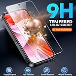 for Google Pixel 9A Case with Screen Protector [Rugged Military Grade Anti-Drop Shockproof] [Scratch Resistant Hard Shell] Full-Body Sturdy Slim Protective Phone Cases Cover (Black/6.3 Inch) - Image 5