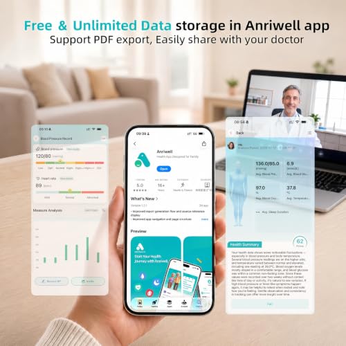 Image of Blood Pressure Monitor with Bluetooth App Tracking for Home Use