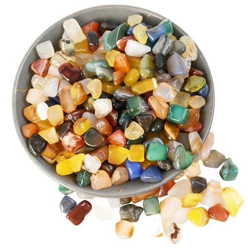 anyuan boy 500g Mini Edelsteine 10mm-20mm Edelsteine für Kinder Bunte Steine Edelstein Mix Mischung für Dekoration VasenfüLler und Aquarien