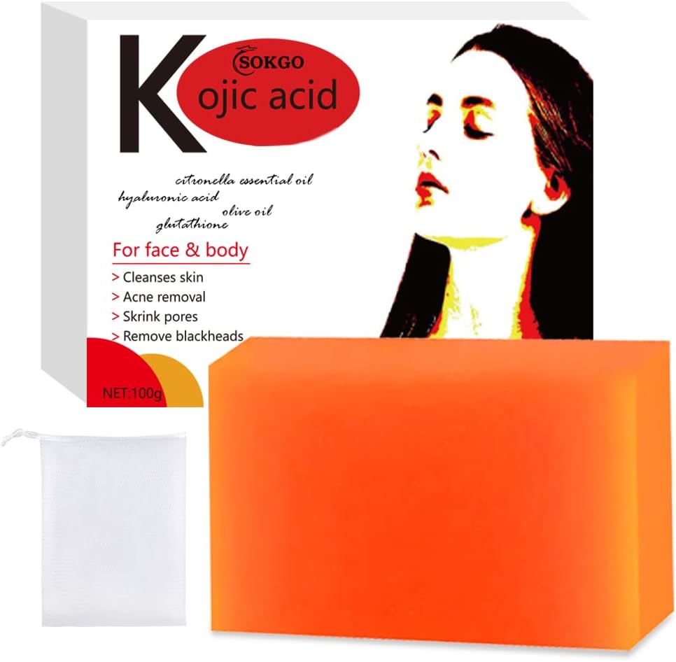 Kojic Acid Body Soap, Face & Body Bath Soap, Skin Soap, Uneven Skin Soap with Tea Tree, Coconut Oil, Vegan Soap[Amazon-developed Certification] Compact by Design