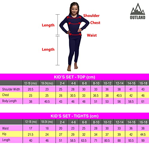 Outland Children's Thermal Set Lightweight Ultra Soft Fleece Interior Very Warm, 12-14 Black #TOP3