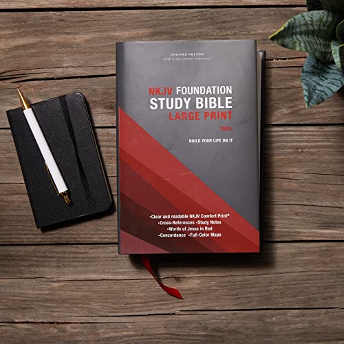 Nkjv, Foundation Study Bible, Large Print, Hardcover, Red Letter, Comfort Print: Holy Bible, New Kin