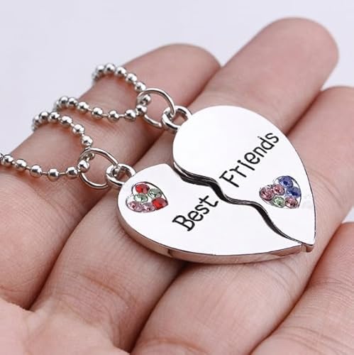 Sivite BFF-017 Best Friends Forever And Ever Necklace With Crystal Broken Heart Charm Pendant Set Friendship Necklace thumb #1