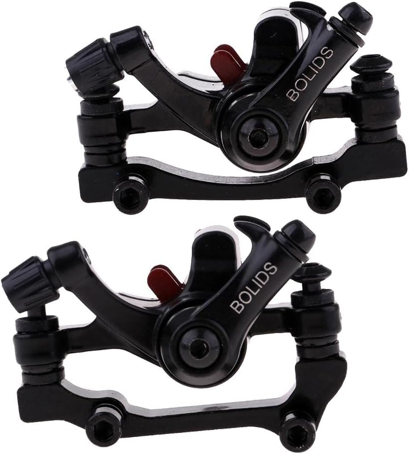 Black Aluminum Alloy MTB Road Mountain Bike Disc Brake Set Front Rear - Strong Braking Force, Weight, Easy to Install - Great Replacement Accessory for Cycling Enthusia