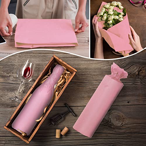 Image of 100 Sheets Pink Tissue Paper Artdly 14 x 20 Inches Pink Wrapping Paper Bulk for Weddings Birthday DIY Project Christmas (Pack of 3)