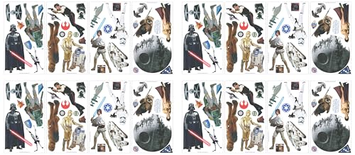 Image of RoomMates Star Wars Classic Peel and Stick Wall Decals, Mutli Color 1.5 inch x 1.25 inch to 9 inch x 9 inch (Pack of 4)