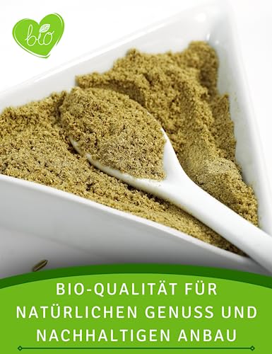 BIO Fenchel Samen gemahlen | Fenchelsamen Fenchelpulver fein gemahlen | Organic Fennel Powder | OmVeda Gewürze für Küche (200g)