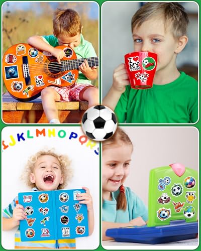 Soccer Stickers for Kids, Soccer Water Bottle Stickers for Kids Party Favors Supplies, Waterproof Vinyl Stickers, Hydroflask Laptop Car Classroom Skateboard Sticker Packs for Teens Boys Girls - Image 5