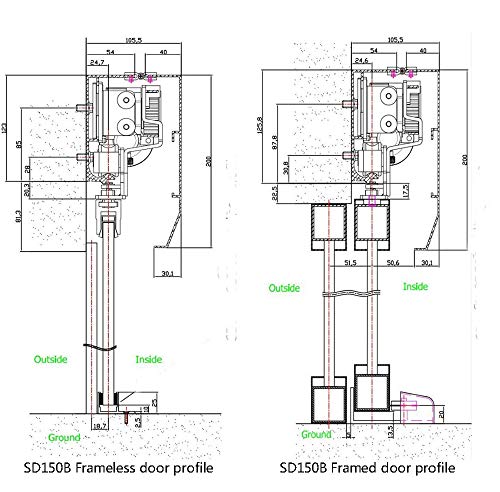 Olide Electric Sliding Door Closer, Automatic Pocket Sliding Doors Slim Model #TOP7