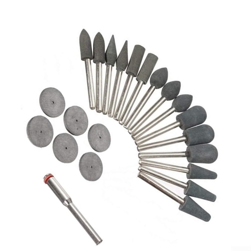 Set di 22 dischi in gomma per smerigliatura e utensili rotanti, accessori per lucidatura e sbavatura multi materiale per pietra, metallo, vetro, adatto per elettrici
