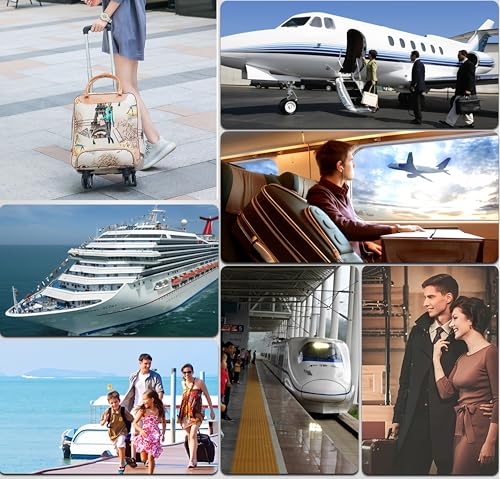 22" Travel Rolling Duffel Bags with Universal Wheels and Telescoping Handle, Waterproof Oxford Fabric Carry-On Suitcase Spinner Wheeled Travel Luggage Portable for Airplanes Short Trip, L4