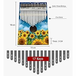 Hearda Kalimba 17 clés Instrument de Musique, Portable Pouce Piano Africain Marimba Kalimba Cadeau Kit avec Accordeur… - Les Beatles, Paul McCartney, John Lennon, RIngo Starr, George Harrison Hearda Kalimba 17 clés Instrument de Musique, Portable Pouce Piano Africain Marimba Kalimba Cadeau Kit avec Accordeur… – Image 3