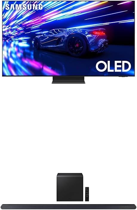 SAMSUNG Class OLED 4K S95D Series HDR Pro Smart TV de 77 pulgadas (QN77S95D, modelo 2024) con barra de sonido S800D de 3.1.2 canales, audio Dolby Atmos inalámbrico, diseño ultradelgado, Q-Symphony, HW-S800D/ZA (modelo más nuevo)