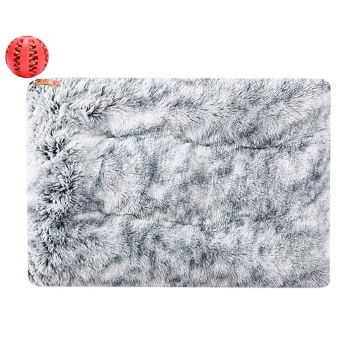 DOTBUY-SHOP Large Dog Bed Washable Plush, Soft Comfy Cat Bed Felt Rectangle Dog Bed Plain, Warm Pet Bed for autumn and Winter, Orthopedic Dog Beds Gift for Dogs and Cats (45X30CM,Tie-dye grey)
