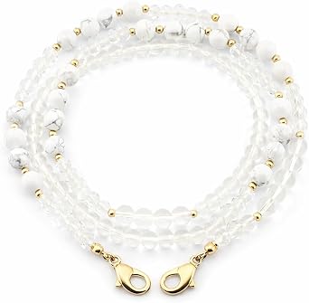 Gemstone Glasses Holder Cute Eyeglasses Chain for Women Around Neck Beaded Strap for Mask Sunglasses Eye Glasses