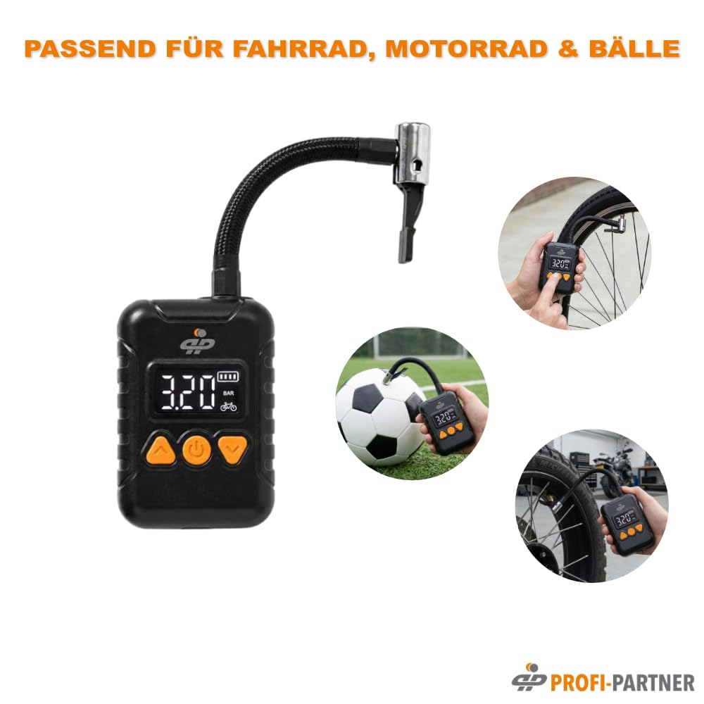 Mini pompe à air sans fil, pompe à vélo électrique jusqu'à 10,3 bar/150 psi, manomètre numérique avec arrêt automatique