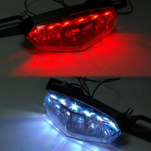 Discountinkllc Motorcycle Rear LED Brake/tail/turn/license Plate Light Smoke Universal 6 LED